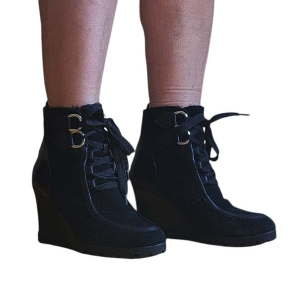 Guess Suede Leather Faux Fur Ankle Boot - Picture 1 of 16